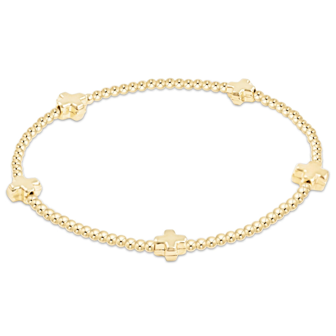 Enewton: Signature Cross Gold Pattern  Bead Bracelet