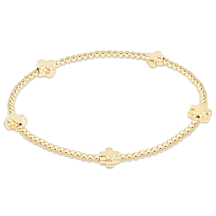 Enewton: Signature Cross Gold Pattern  Bead Bracelet