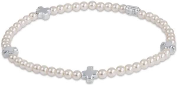 Enewton: Signature Cross Sterling Small Pearl Pattern Bead Bracelet - The Vogue Boutique
