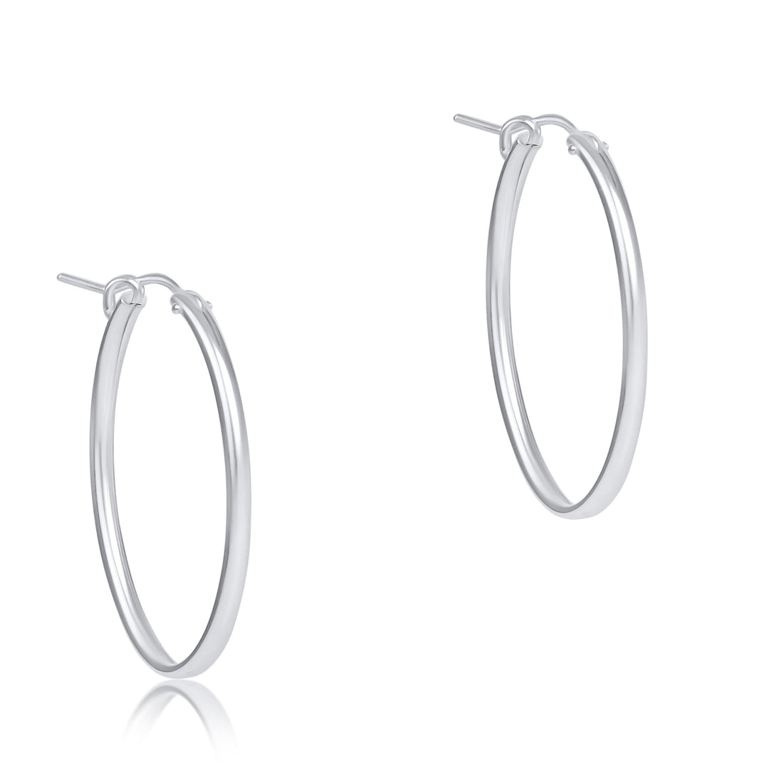 Enewton: Oval Sterling 1" Hoop in Smooth - The Vogue Boutique