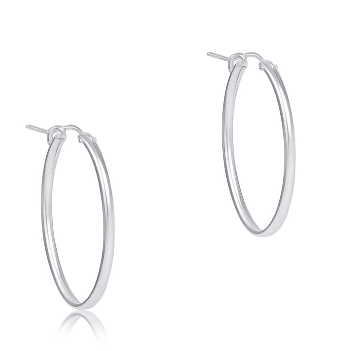 Enewton: Oval Sterling 1" Hoop in Smooth - The Vogue Boutique