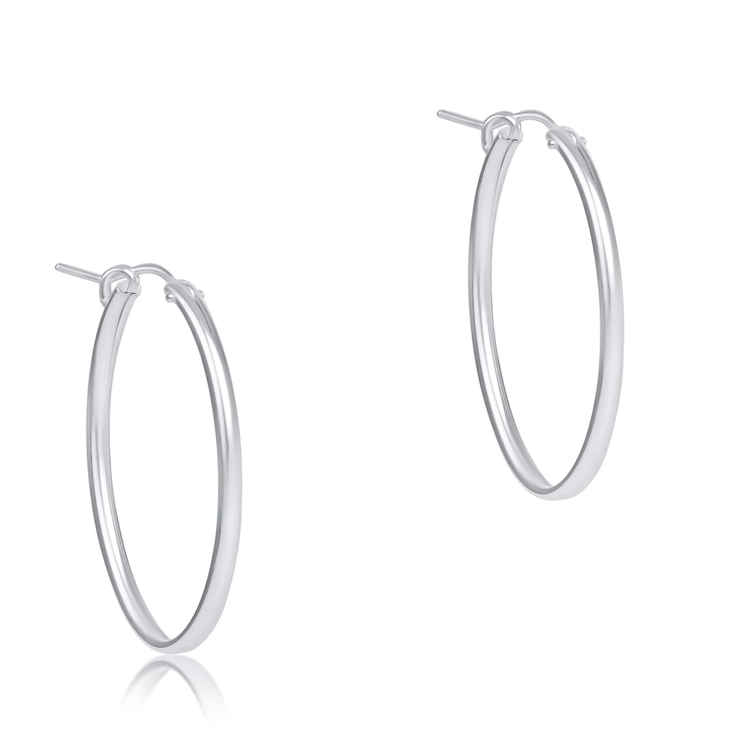 Enewton: Oval Sterling 1" Hoop in Smooth