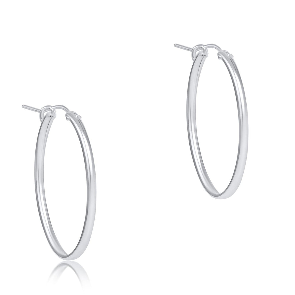 Enewton: Oval Sterling 1" Hoop in Smooth - The Vogue Boutique