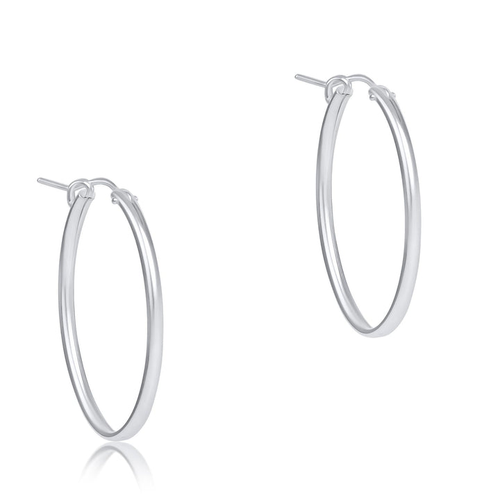 Enewton: Oval Sterling 1" Hoop in Smooth - The Vogue Boutique