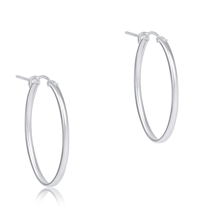 Enewton: Oval Sterling 1" Hoop in Smooth