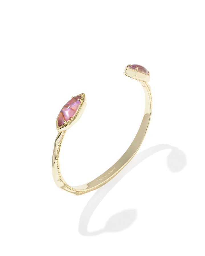 Kendra Scott: Ophelia Cuff Bracelet in Gold Light Mauve Illusion - The Vogue Boutique