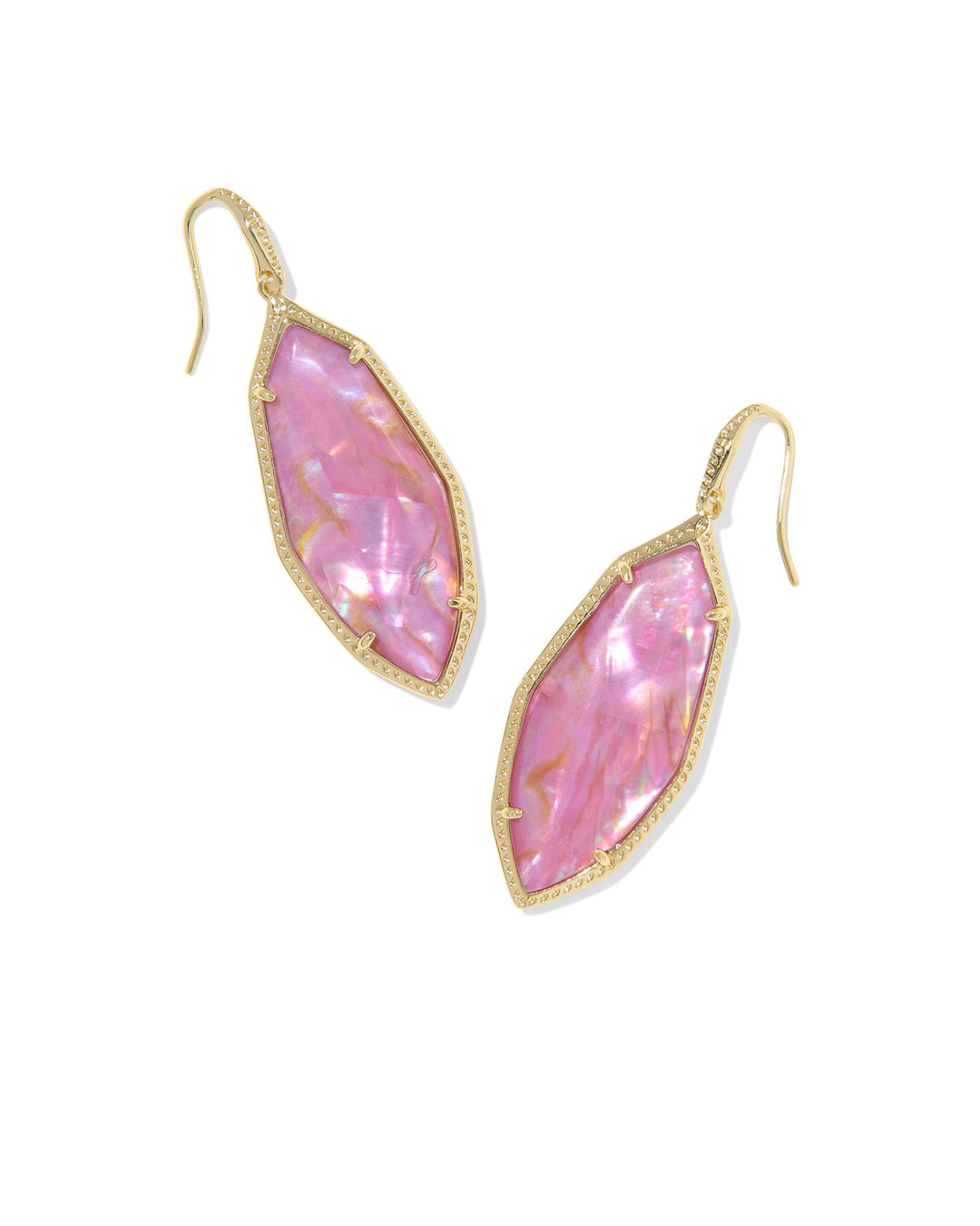 Kendra Scott: Ophelia Drop Earrings in Gold Light Mauve Illusion