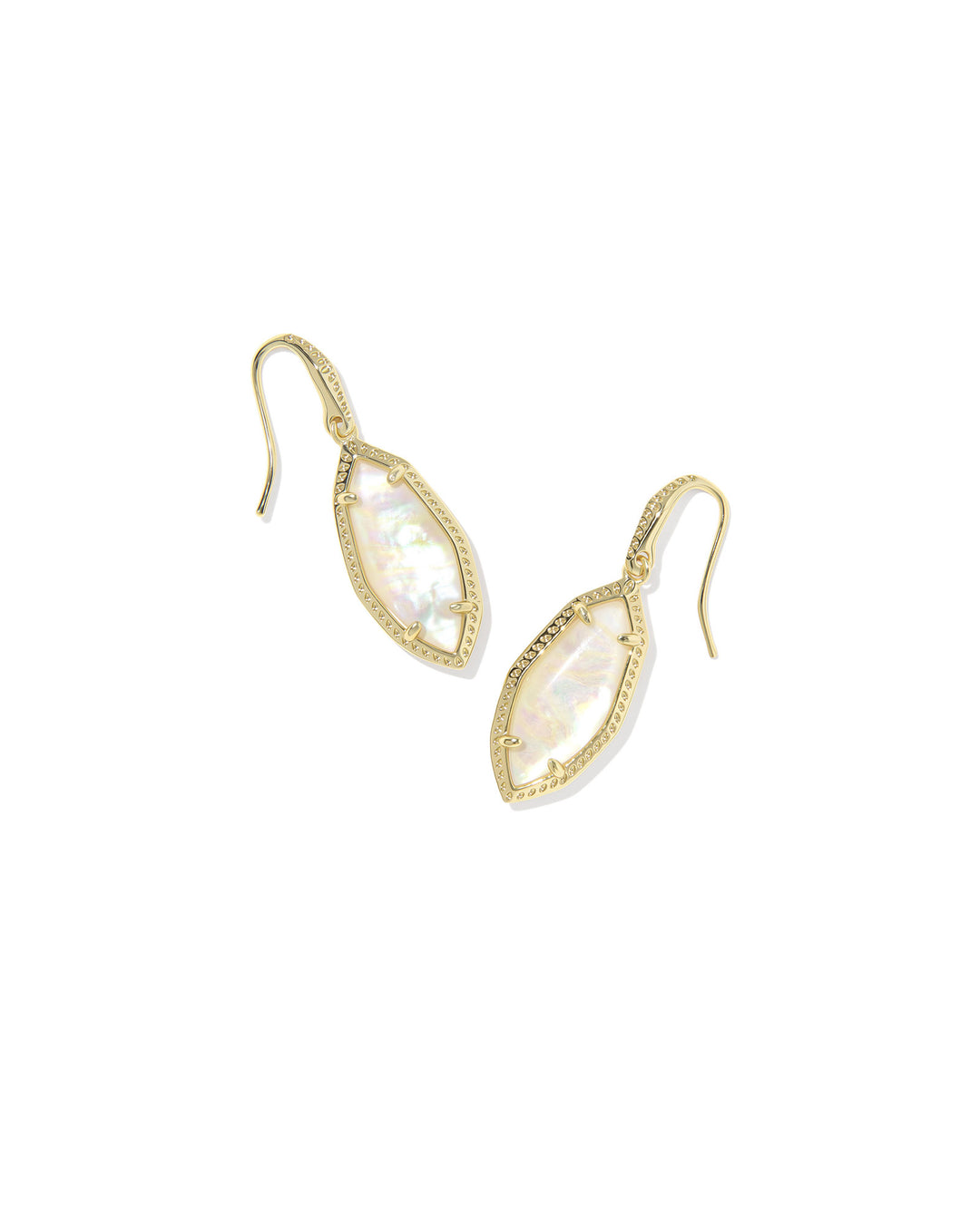 Kendra Scott: Ophelia Small Drop Earrings in Gold Iridescent Abalone