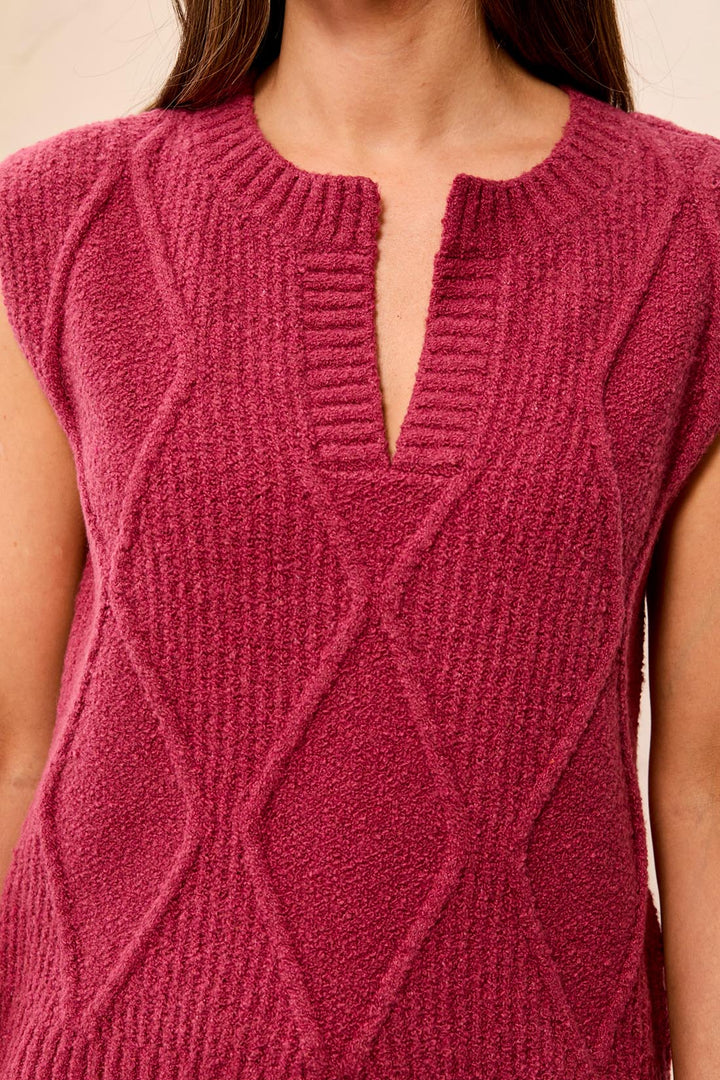 Tribal: Split Crew Neck Sweater Vest in Nostalgia ( 6316O-5611)