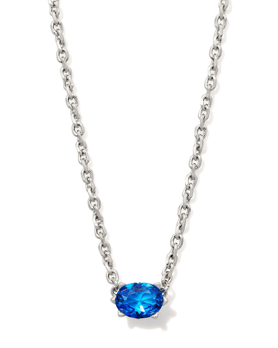 Kendra Scott: Cailin Crystal Pendent Necklace In Silver and Blue - The Vogue Boutique