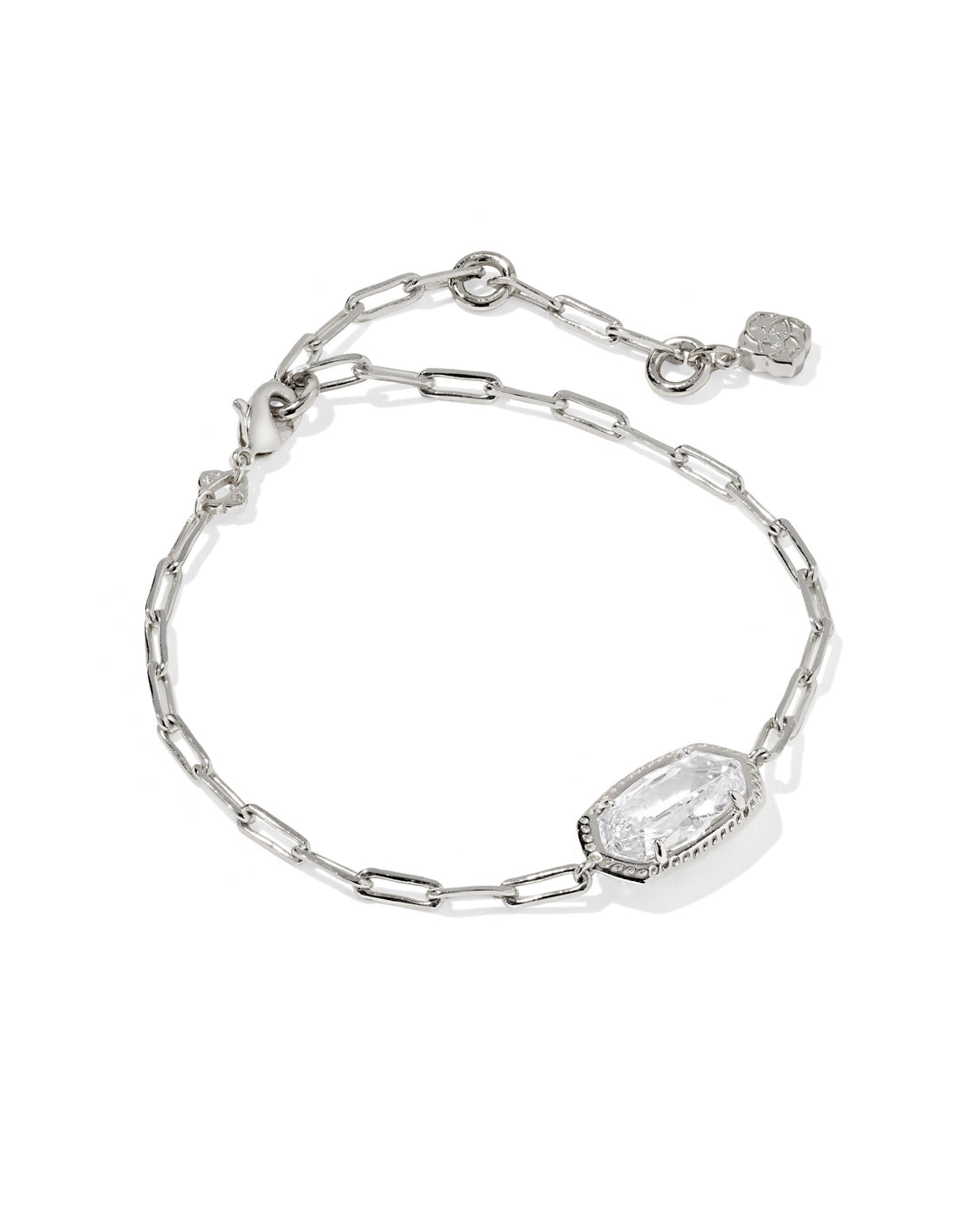 Kendra Scott: Elaina Luxe Chain Bracelet Silver White Cz (9608890144) - The Vogue Boutique