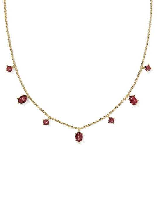 Kendra Scott: Cailin delicate strand necklace in Burgundy Crystal