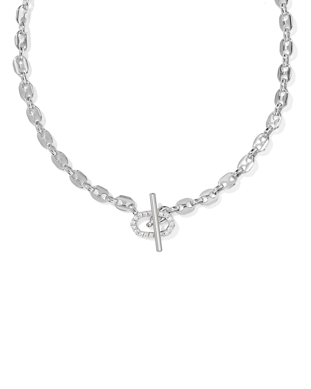 Kendra Scott: Elisa Toggle Link And Chain Necklace in Silver White (9608889527) - The Vogue Boutique