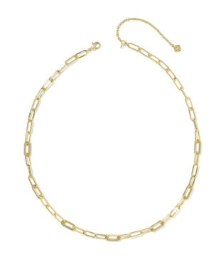 Kendra Scott: Bella Chain Necklace in Gold Metal White - The Vogue Boutique