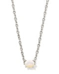 Kendra Scott: Cailin Crystal Pendent Necklace In Silver Champagne opal crystal