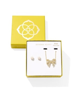Kendra Scott: Krista Bow And Ashton Gift Set in Silver
