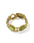 Kendra Scott: Tiger Striped Daphne Statement Bracelet in Vintage Gold Chartreuse Green Mother of Pearl (9608805517)