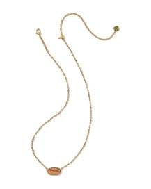 Kendra Scott:Tiger Striped Elisa Short Pendant Necklace in Vintage Gold Orange banded Agate (9608805495)