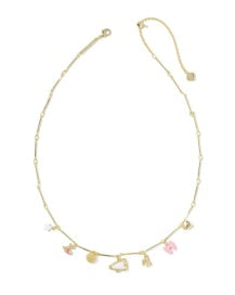 Kendra Scott: Cheer Charm Necklace in Gold Pink White Mix (9608897774)