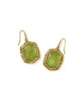 Kendra Scott: Tiger Chartreuse Green Striped Daphne Drop Earrings in Vintage Gold (9608805511)