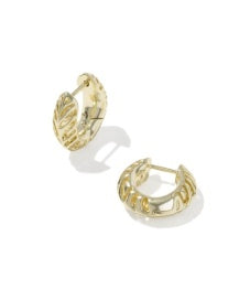 Kendra Scott: Tiger Stripped Mikki Huggie Earrings in Gold (9608805535)