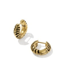 Kendra Scott: Tiger Striped Mikki Huggie Earrings in Vintage Gold (9608805537)