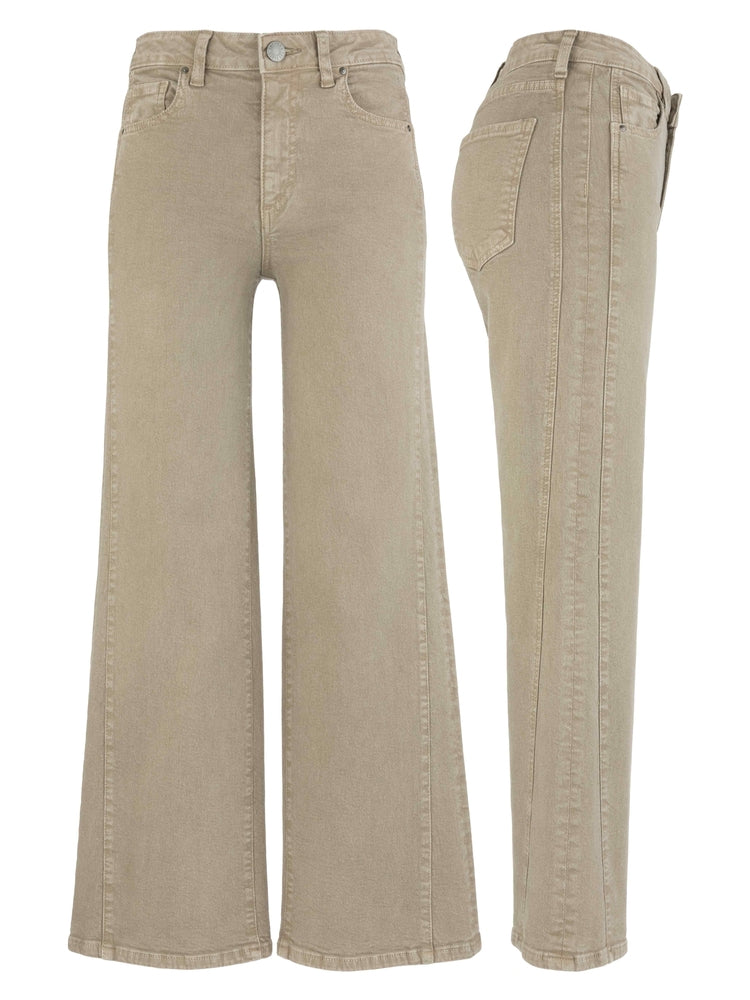 Kut: Meg High Rise Wide Leg Side Panel in Milk Tea (KG2573MA1L)