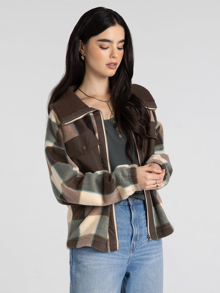 Thread & Supply: Harrison Jacket in Cream Brown Plaid (J2362PFKTS)