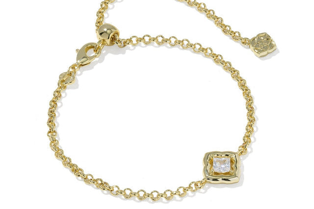 Kendra Scott: Mallory Crystal Delicate Chain Bracelet in Gold White