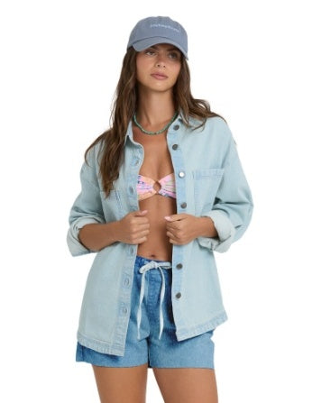 Billabong: Mix Match Long Sleeve Woven Shirt in Sky Wash (BL001019W)