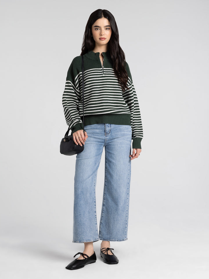 Thread & Supply: Russell Pullover in Pine Grey Stripe (J1936SWTS)