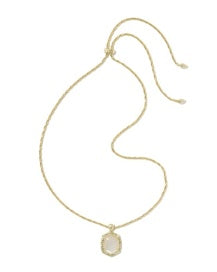 Kendra Scott: Tiger Striped Daphine Small Long Pendant Necklace in Gold Natural Mother Of Pearl (9608805502)