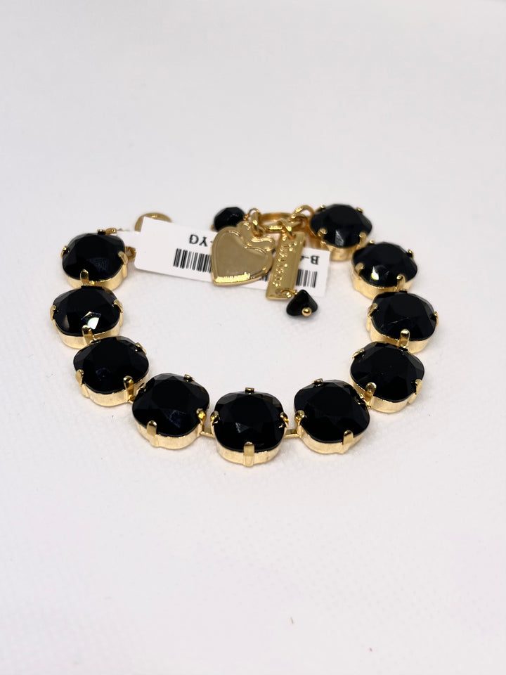 Mariana: “Black” Cushion Cut Bracelet - B-4326/2-280280-YG - The Vogue Boutique