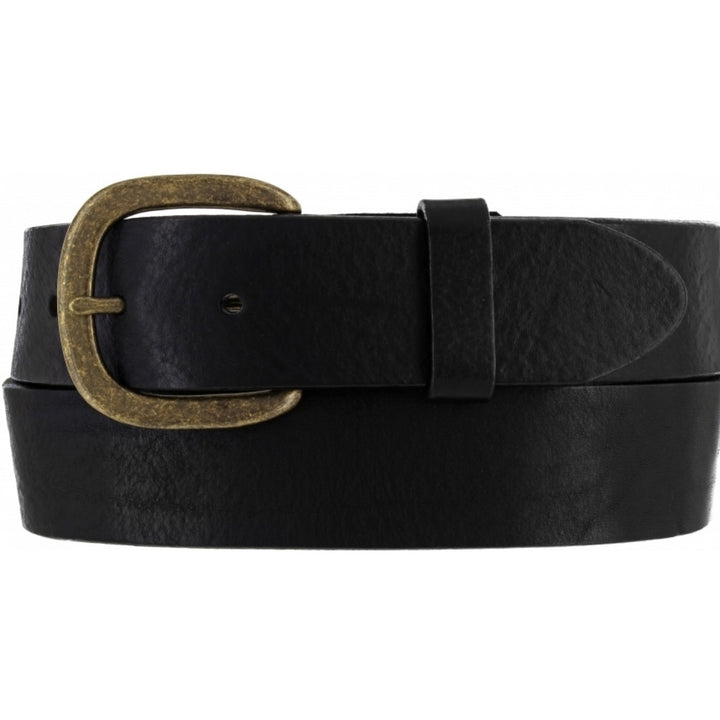 Justin: Black Leather Belt - 232BK - The Vogue Boutique